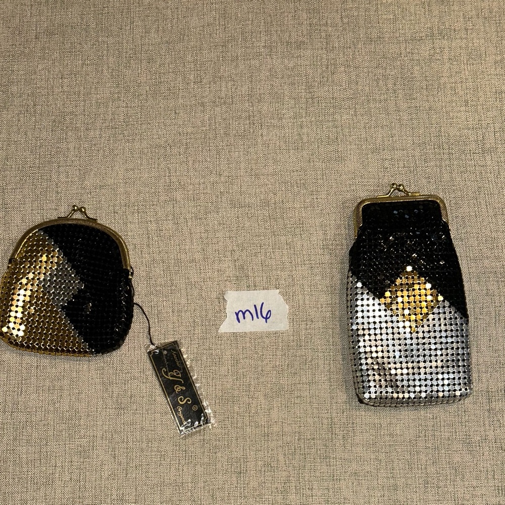 Y&S Handbags Black and Gold Sequin Purse